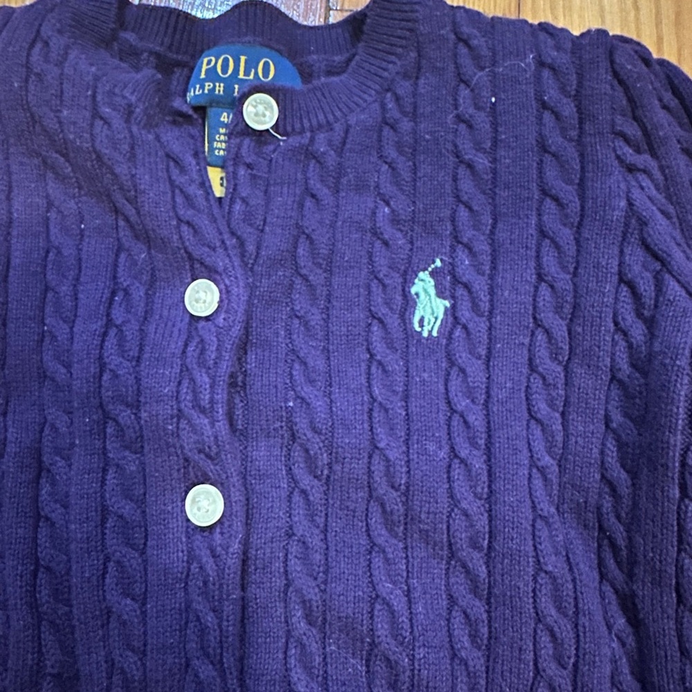 Polo by Ralph Lauren Women's Deep Purple Cardigan - Picture 2 of 3